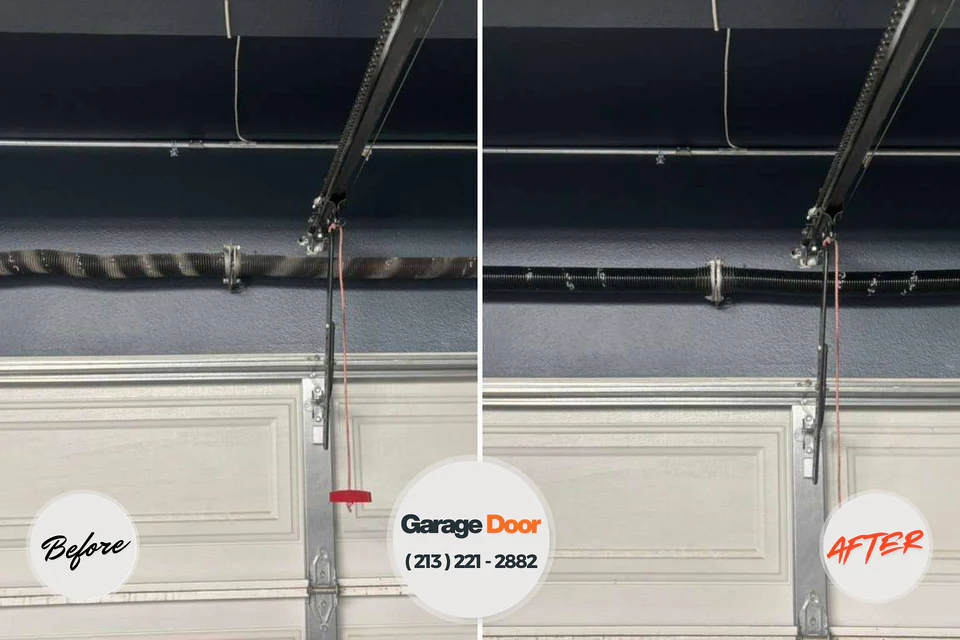 Before and after: garage door repair Dahlonega, GA